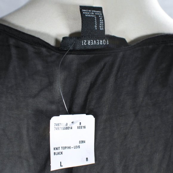 NWT Forever 21 Black High Low Chiffon Back Pocket Tank Edgy Street Style… - Picture 6 of 6